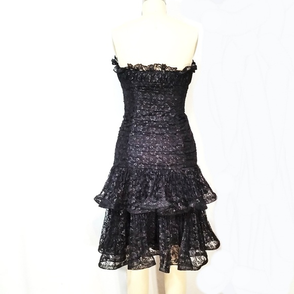 *SOLD****Betsey Johnson Black Lace Strapless Dress - Picture 4 of 8